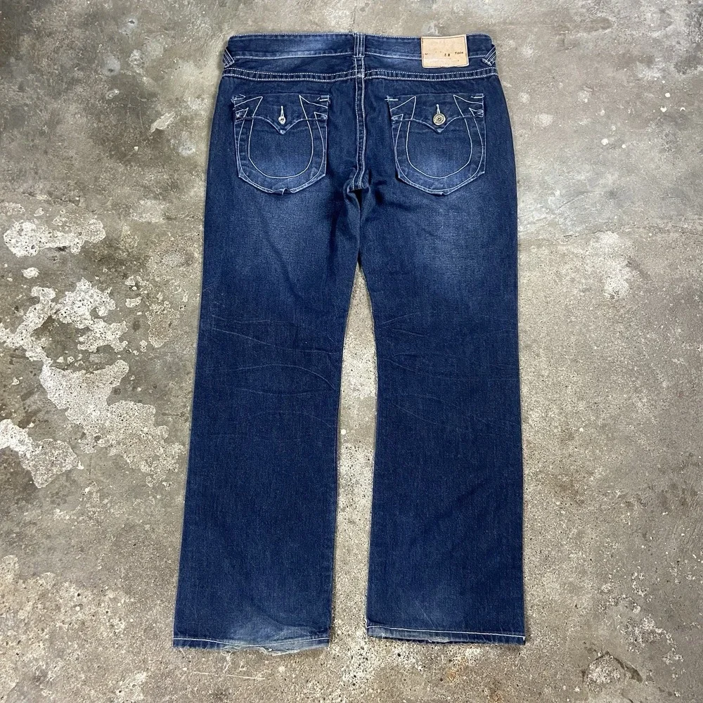 Vintage Y2K True Religion Limited Edition Jeans Size 40 Blue Denim Dark Wash